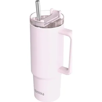 Termoska Quokka Nerezový termohrnek s brčkem Stream Light Pink 950 ml