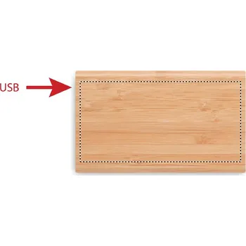 Powerbanka Bambusová powerbanka 4000 mAh 5 BACK, 55x110mm Laserové gravírování, 1 barva