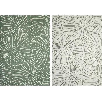 Koberec Balta Kusový koberec sisalový oboustranný Brussels 205625/10510 Monstera Listy zelený krémový Rozměr: 200x290 cm