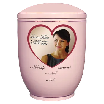 Smuteční dekorace Pohřební urna Diamant růžová | fotografie | srdce