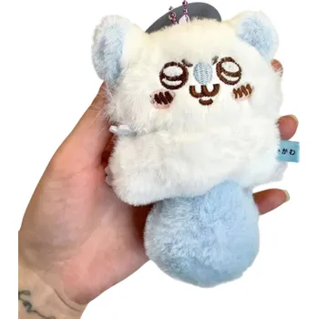 Plyšový přívěsek anime zvířátko 13 cm Roztomilá mini hračka na batoh Klíčenka s oušky Dekorace pro fanoušky anime Stylový doplněk pro děti