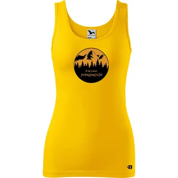 Dámské tílko s potiskem - Dobrodružství Velikost: XL, Barva: Žlutá