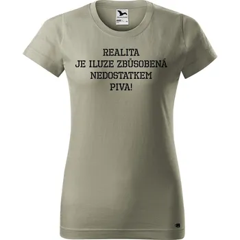 Dámské tričko Dámské tričko s potiskem Iluze Barva trička: Světlá khaki - 28, Velikost: S