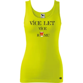 Dámské narozeninové tílko s potiskem více rumu Velikost: L, Barva: Limetková