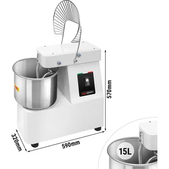 Vinotéka G.Gastro Hnětací stroj na těsto - 15L / 10 kg - s pevným kotlem