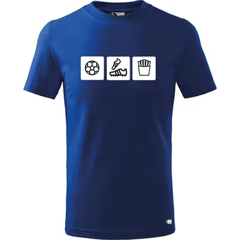 Dětské tričko s potiskem fotbal Velikost: 122/6 let, Barva trička: Královsky modrá