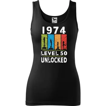 Dámské tričko Dámské tílko s potiskem Level 50 unlocked Velikost: S, Barva: Černá