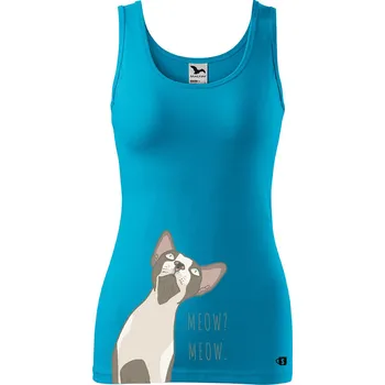 Dámské tílko s potiskem sphynx Velikost: S, Barva: Tyrkysová