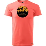 Pánské tričko s potiskem Dobrodružství Velikost: 4XL, Barva trička: Korálová