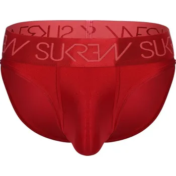 Pánské erotické prádlo Slipy Sukrew Classic Brief Liberty Red M, červené pánské slipy