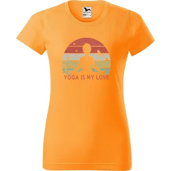 Dámské tričko Yoga is my love Barva trička: Tangerine orange - A2, Velikost: XS
