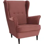 Křeslo ušák, starorůžová/ořech, RUFINO 3 NEW