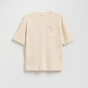 Chlapecké tričko Reserved - Oversize tričko - béžová - 026CJ-08X - 026CJ-08X-134