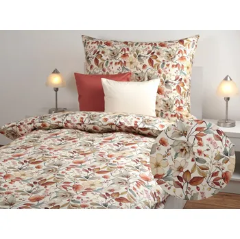 Povlečení JAN peří Luxusní povlečení z bavlněného saténu s digitálním tiskem - podzimní květy - Luxusní povlečení z bavlněného saténu s digitálním tiskem - podzimní květy - souprava povlečení 70x90 + 140x200