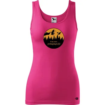 Dámské tílko s potiskem - Dobrodružství Velikost: L, Barva: Purpurová