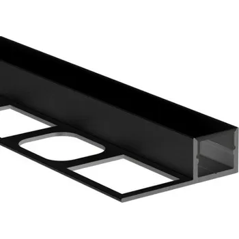 LED páska Hliníkový profil pro obklady a dlažbu černý DP 33x11mm včetně mléčného difuzoru 2m