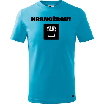 Chlapecké tričko Dětské tričko s potiskem Hranožrout Velikost: 110 /4 roky, Barva trička: Tyrkysová