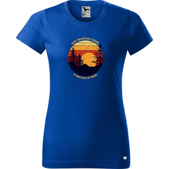 Dámské tričko Dámské tričko s potiskem Cestování Barva trička: Královsky modrá - 05, Velikost: L
