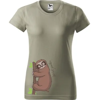 Dámské tričko Dámské tričko s potiskem Spěchej pomalu Barva trička: Světlá khaki - 28, Velikost: 2XL