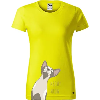 Dámské tričko Dámské tričko s potiskem Sphynx Barva trička: Citrónová - 96, Velikost: L