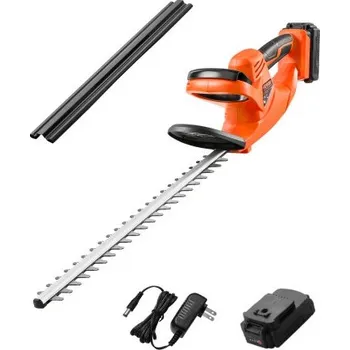 Nůžky na živý plot Elektrické nůžky na živý plot VEVOR, 1200 ot./min, akumulátorové nůžky na živý plot pro nízké větve, baterie 20 V 2 A, vyžínač keřů s 20palcovou čepelí s dvojitým chodem a bezpečným designem, zahradní vyžínač pro péči o trávník