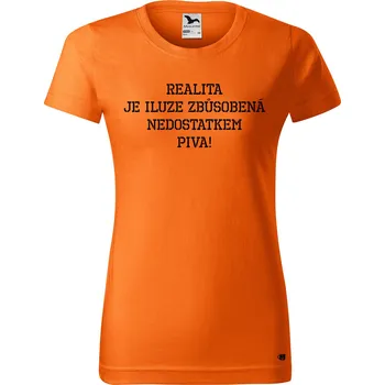 Dámské tričko Dámské tričko s potiskem Iluze Barva trička: Oranžová - 11, Velikost: XS