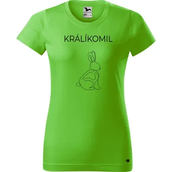 Dámské tričko Dámské tričko s potiskem - Králíkomil Barva trička: Apple green, Velikost: S