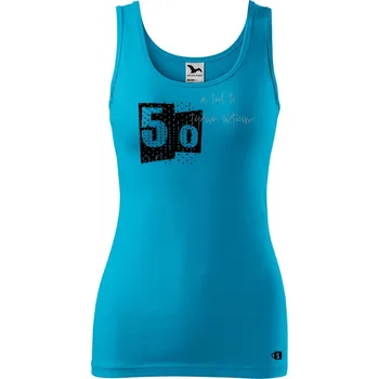 Dámské tričko Dámské narozeninové tílko s potiskem teď to roztočím Velikost: S, Barva: Tyrkysová