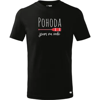 Chlapecké tričko Dětské vodácké tričko s potiskem Pohoda Velikost: 158 cm/12 let, Barva: Černá