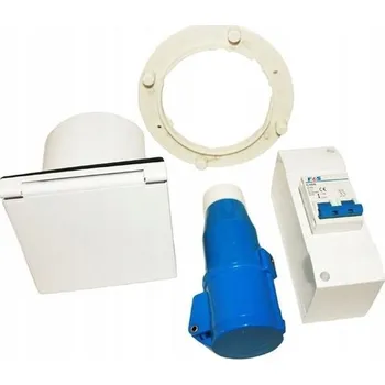 Příslušenství ke karavanu Sada připojovací pro venkovní kempování - zástrčka CEE na vozidlo, dvoupólový jistič C10A, zásuvka CEE na kabel