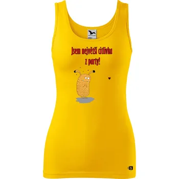 Dámské tílko s potiskem - Ta největší citlivka z party Velikost: XL, Barva: Žlutá