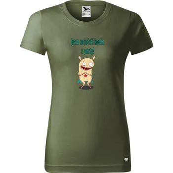 Dámské tričko Dámské tričko s potiskem Kočka z party Barva trička: Khaki - 09, Velikost: XL