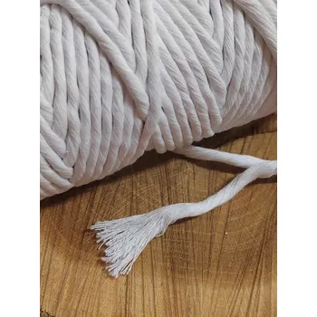 Příze Bavlněná šňůra macrame Ø5 mm barva bílá