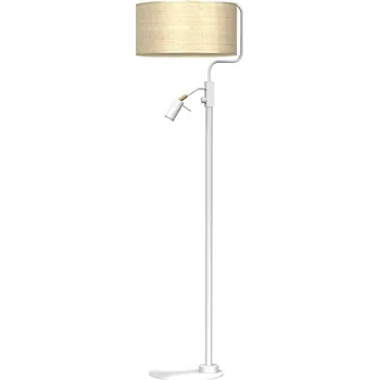 Stojací lampa Stojací lampa Marshall, 1x ratanové stínítko + 1x bílé kovové stínítko, w/g