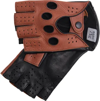 Rukavice Špongr Řidičské rukavice BOHEM BP z jelení kůže koňak / černá s podšívkou NanoAg Velikost: 7 1/2"