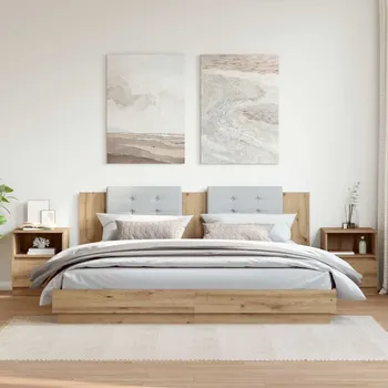 Noční stolek vidaXL Noční stolky 2 ks 40 x 40 x 50 cm kompozitní dřevo [806172] Barva: dub artisan