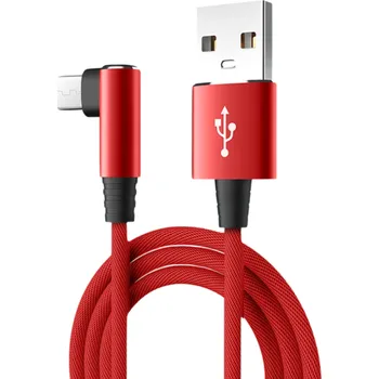 Datový kabel Rychlonabíjecí kabel USB A na USB C 1 m kolínkový kabel 90° Typ C kabel 5A nabíjení a synchronizace dat kabel s ohybem pro telefon tablet červená