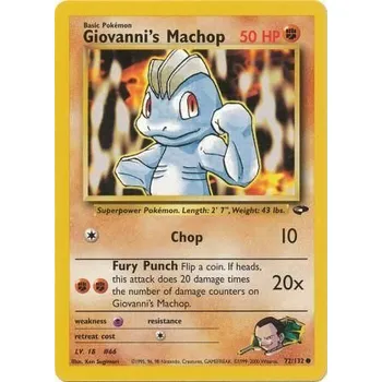 Karetní hra Pokémon GC 072/132 Giovanni's Machop - Gym Challenge Stav: Good