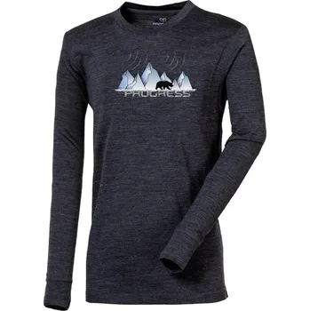 Dětské merino triko PROGRESS Stig Iceland šedý melír Velikost: 152/1