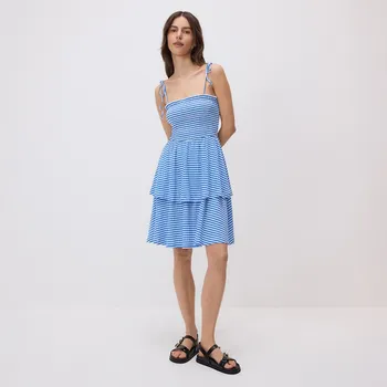 Dámské šaty Reserved - Proužkované šaty - světle modrá - 655HE-50X - 655HE-50X-S