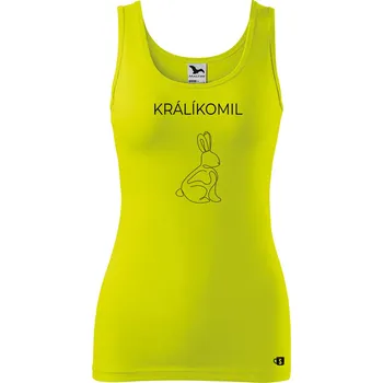 Dámské tílko s potiskem - Králíkomil Velikost: XS, Barva: Limetková