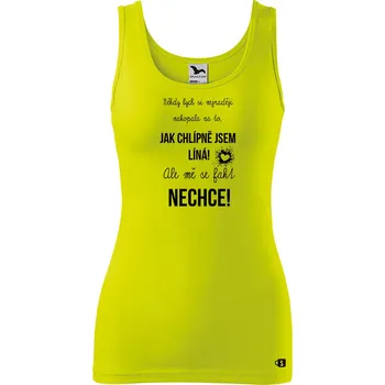 Dámské oblečení Dámské tílko s potiskem - Líná Velikost: 2XL, Barva: Limetková