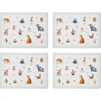 Podtácek Wrendale Pimpernel Classic korkové prostírání 40x30cm velké sada 4ks lesní zvířata