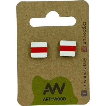 Náušnice art-wood.cz Náušnice - Červená turistická značka