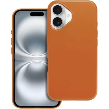 Pouzdro na mobilní telefon Prémiový kožený kryt pro iPhone 16 Plus Barva: Oranžová