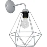 Nástěnné svítidlo Basket, 1x šedé drátěné stínítko, gr