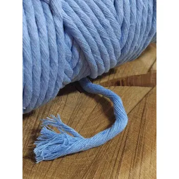 Bavlněná šňůra macrame Ø5 mm barva světle modrá