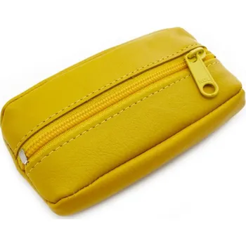 Arwel Žlutá kožená klíčenka se zipovou kapsou