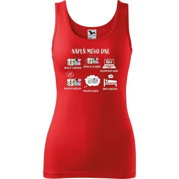 Dámské tílko s potiskem Náplň dne Velikost: 2XL, Barva: Červená