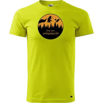 Pánské oblečení Pánské tričko s potiskem Dobrodružství Velikost: M, Barva trička: Limetková